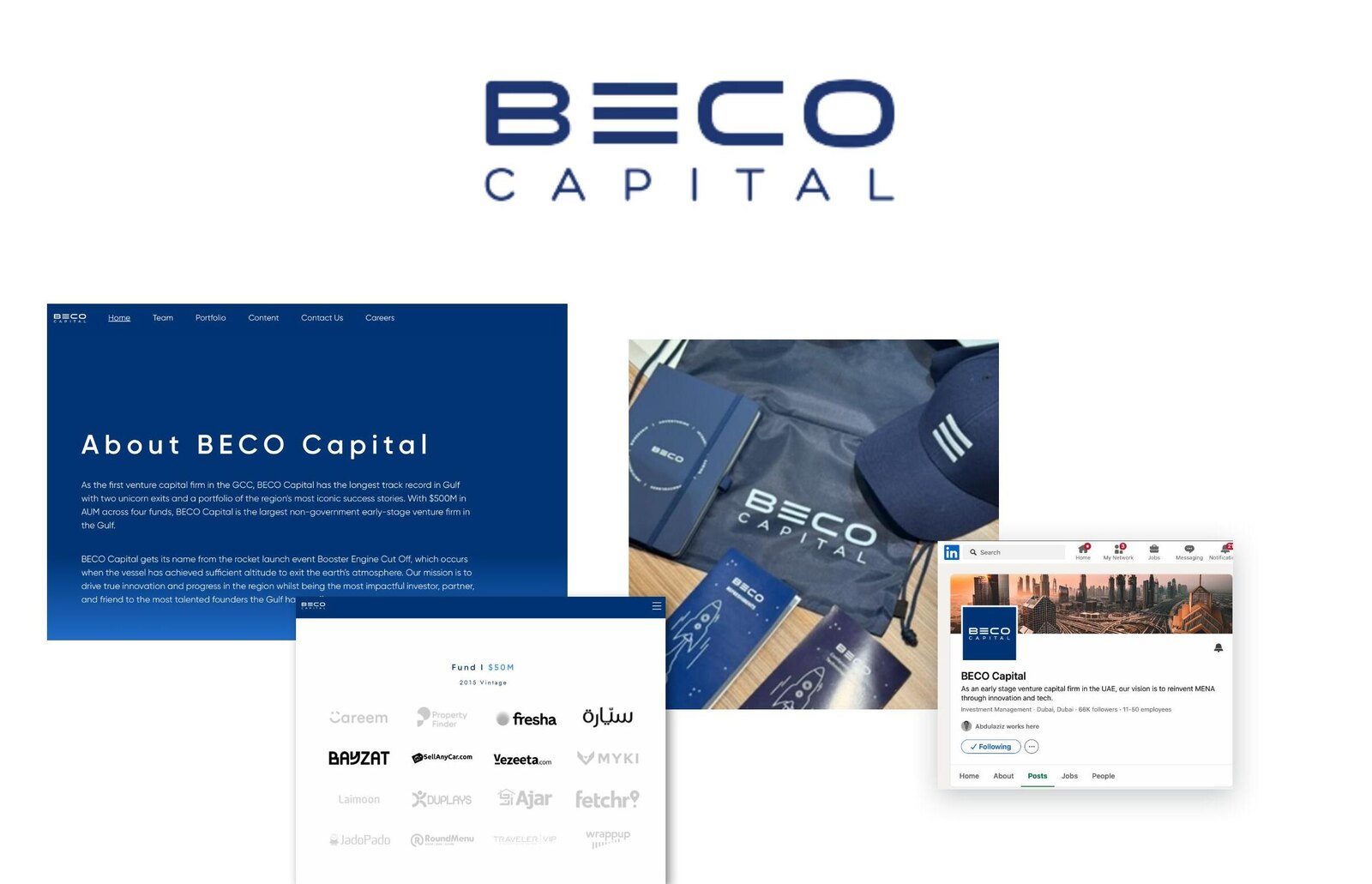 BECO's previous brand: fragmented identity, website and social presence